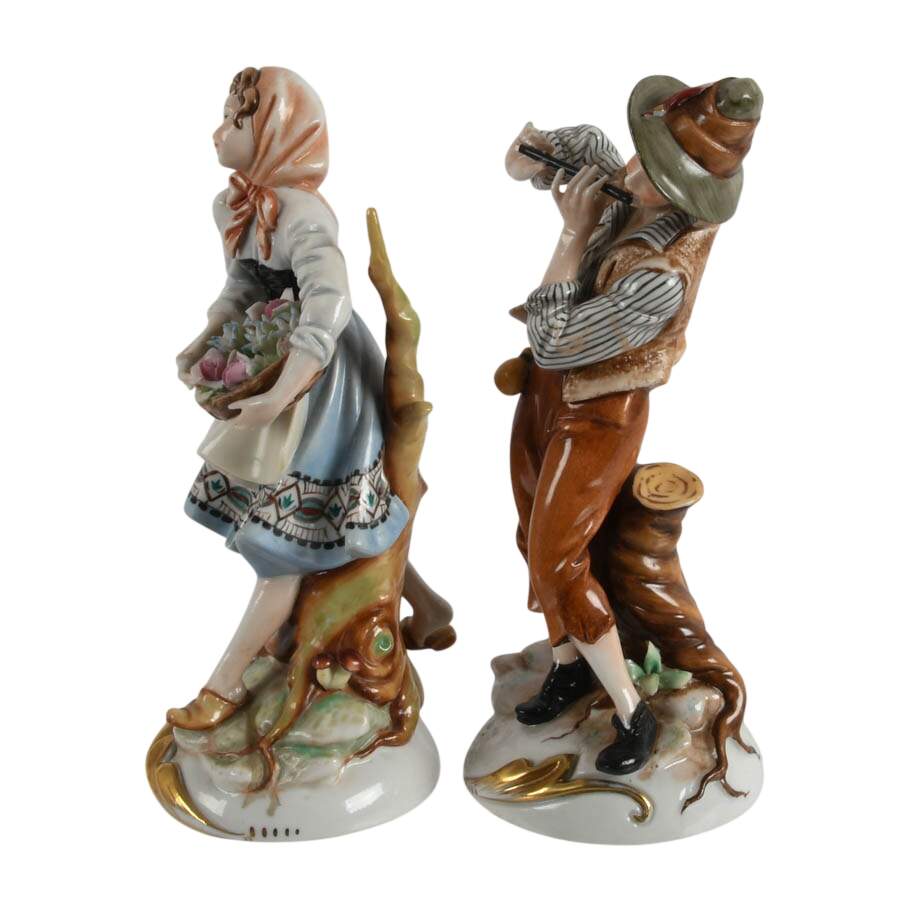 Pair of German Grafenthal Porcelain Pastoral Figurines-2