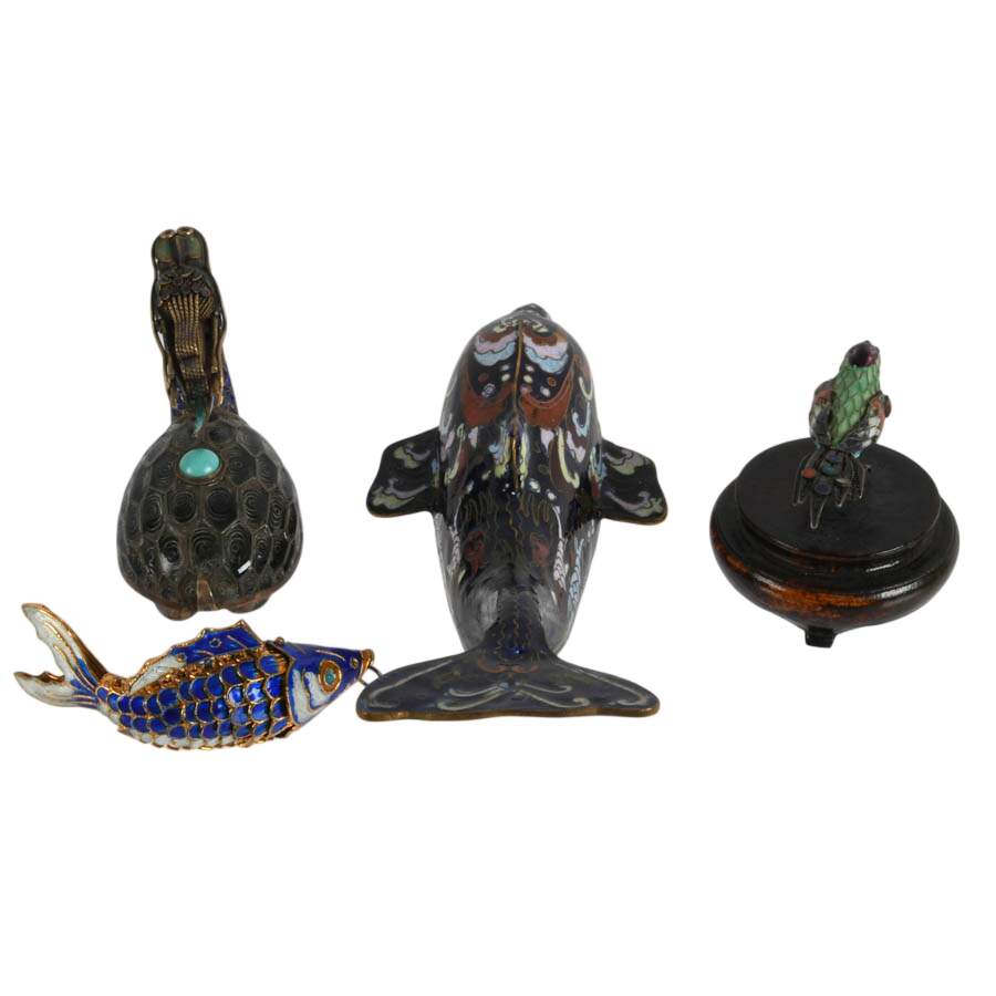 Group of Cloisonné and Enamel Animals-4