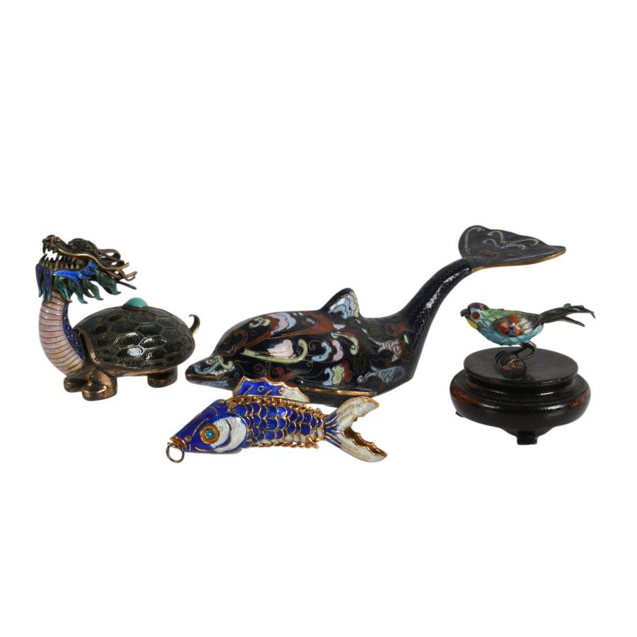 Group of Cloisonné and Enamel Animals-3