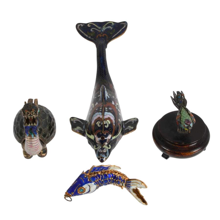 Group of Cloisonné and Enamel Animals-1
