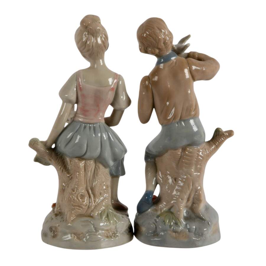 Pair of Lenwile Ardalt Artware Porcelain Mourning Dove Visit Figurines-3