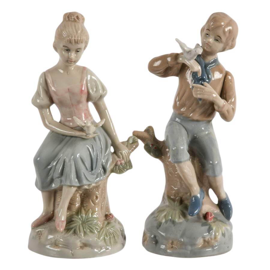 Pair of Lenwile Ardalt Artware Porcelain Mourning Dove Visit Figurines-1