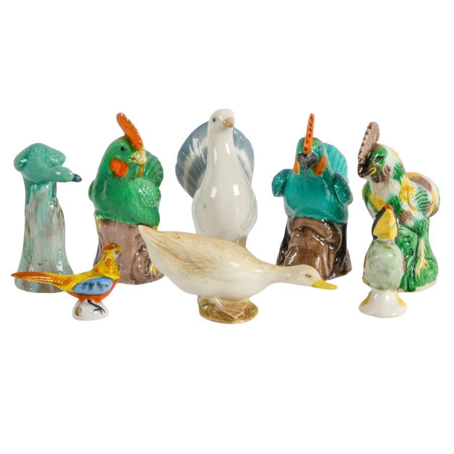 Flock of Miniature Porcelain Birds-1