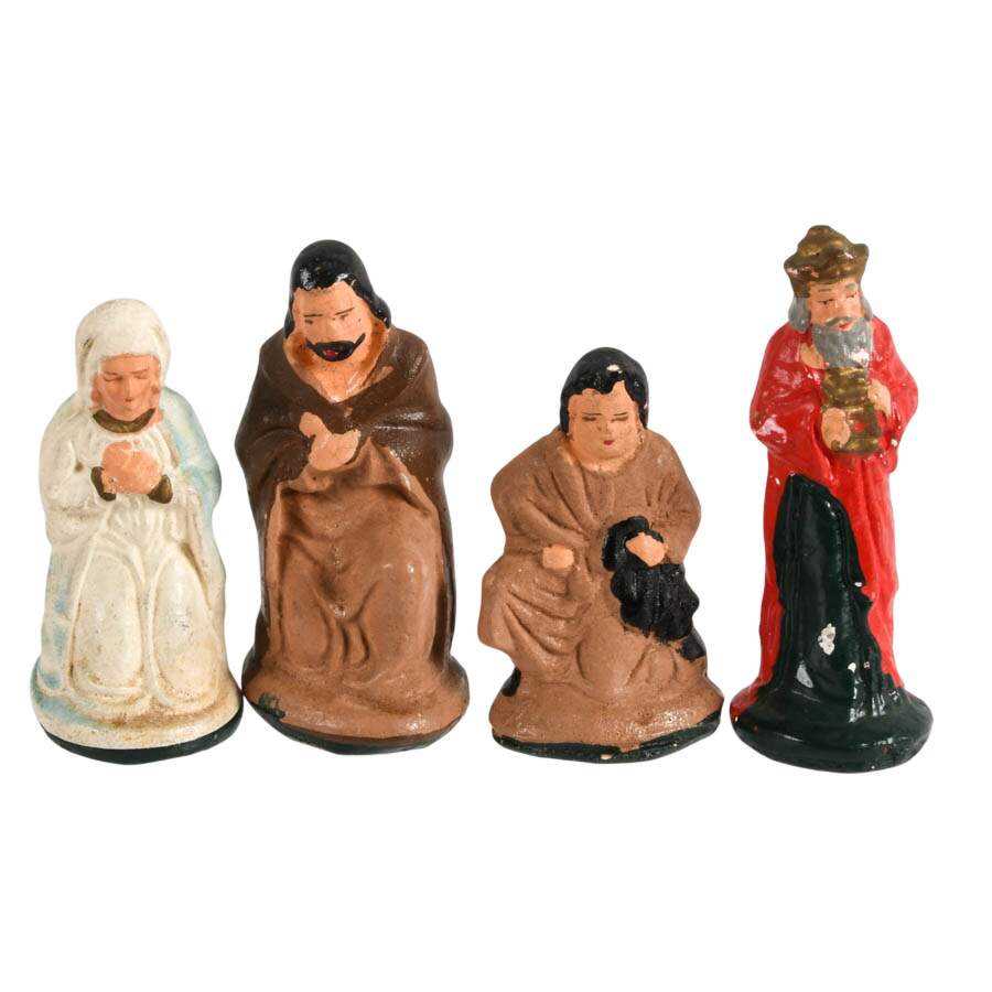 Mid-Century Modern Plaster Religious Scene-3