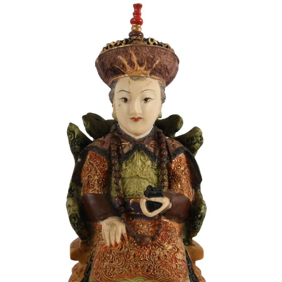 Pair of East Asian Emperor and Empress Resin Figures-8