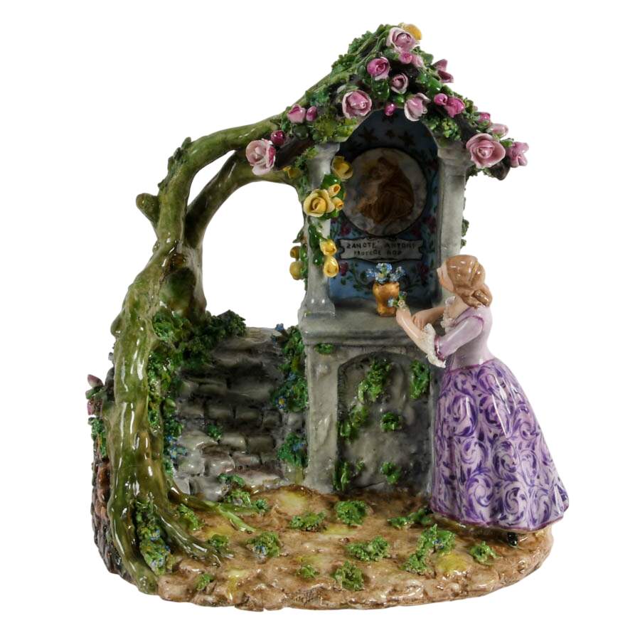 Antique Porcelain Shrine to St. Anthony Figurine-1
