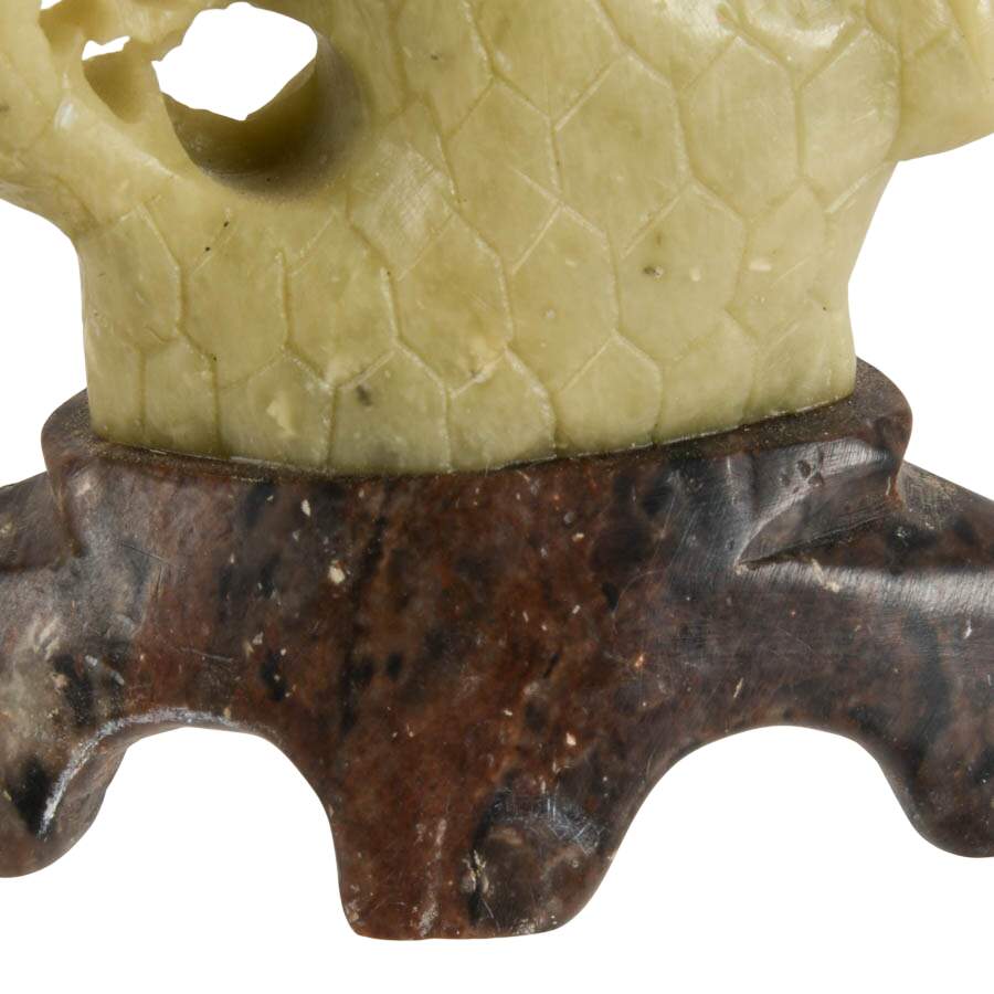 Squirrels at Play Chinese Carved Soapstone Sculpture on Base-6