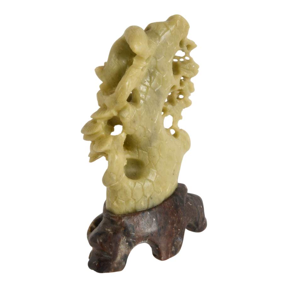 Squirrels at Play Chinese Carved Soapstone Sculpture on Base-5