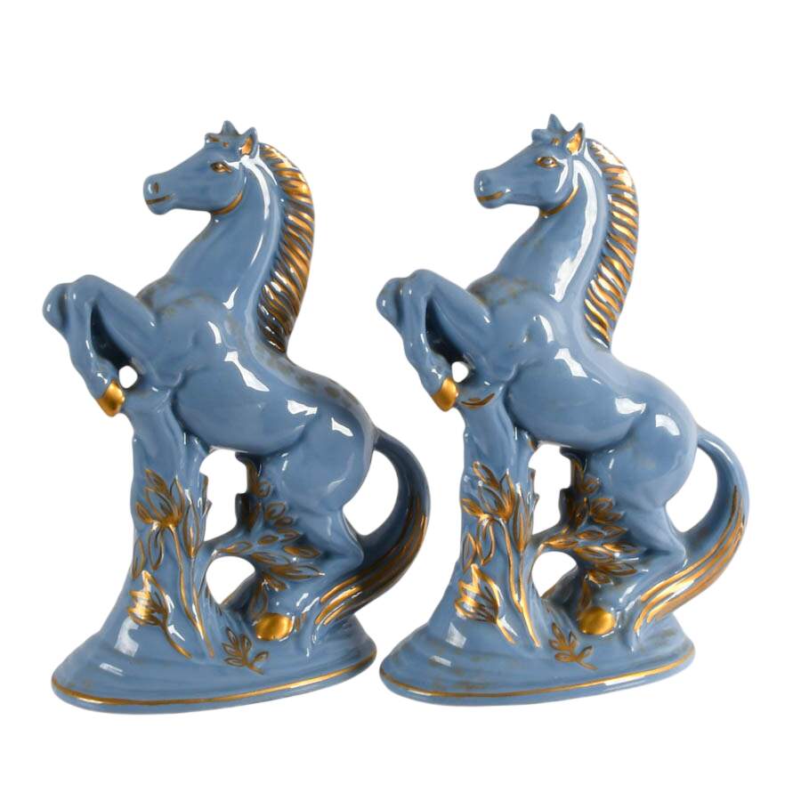Pair of 60's Porcelain Horses Figurines-1