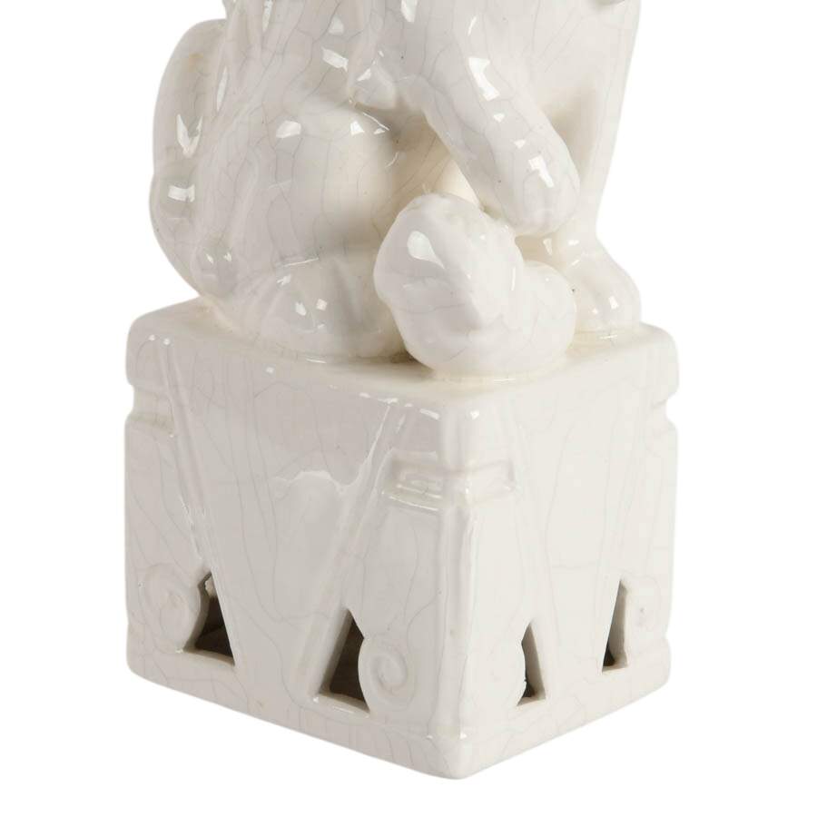 Pair of Chinese White Ceramic Imperial Lions-6