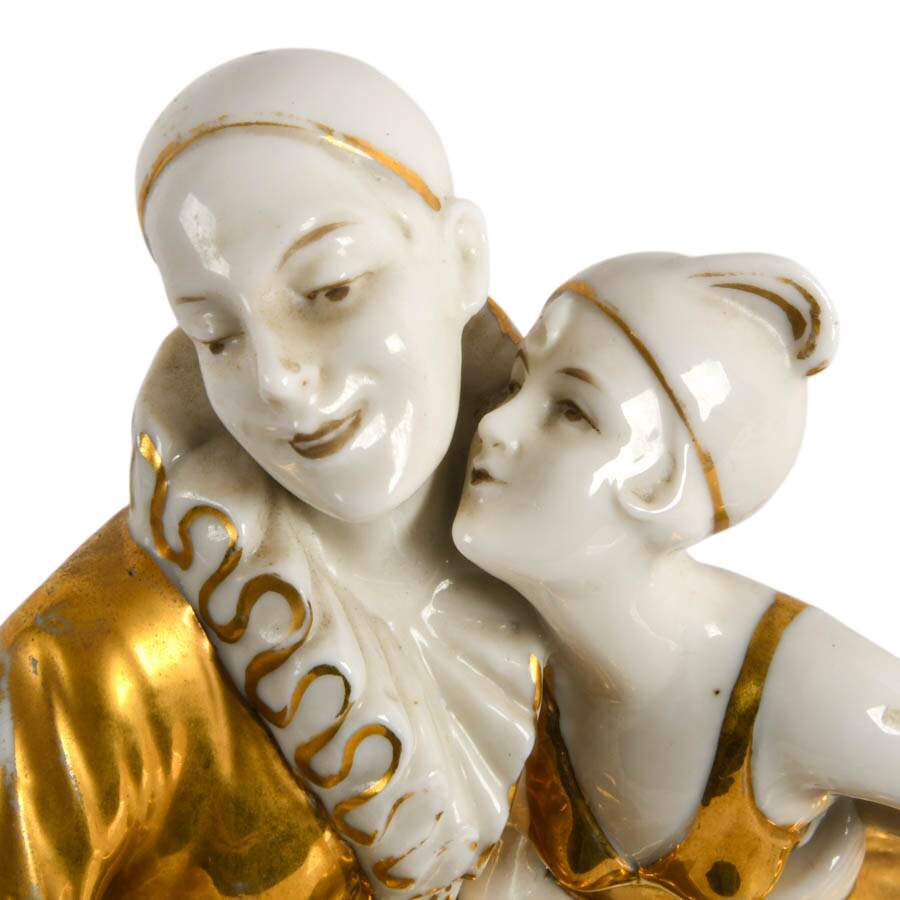 Antique German Porcelain of Pierrot and Columbine Figures-2
