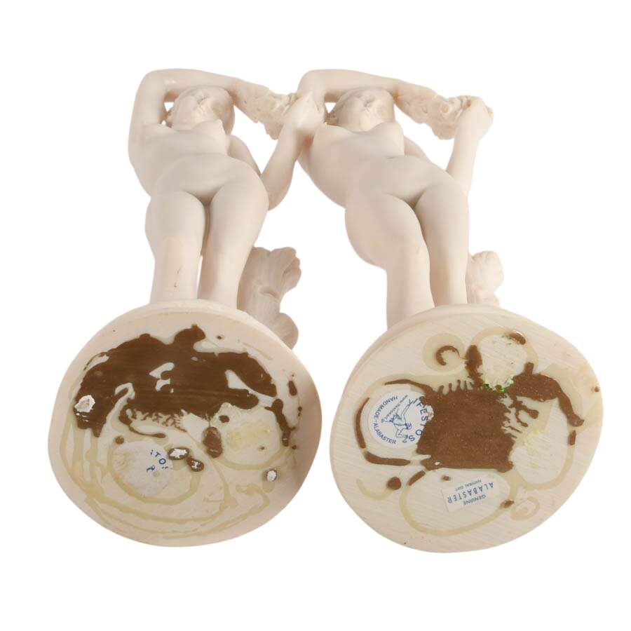 Pair of Alabaster Aphrodite Table Statues-10