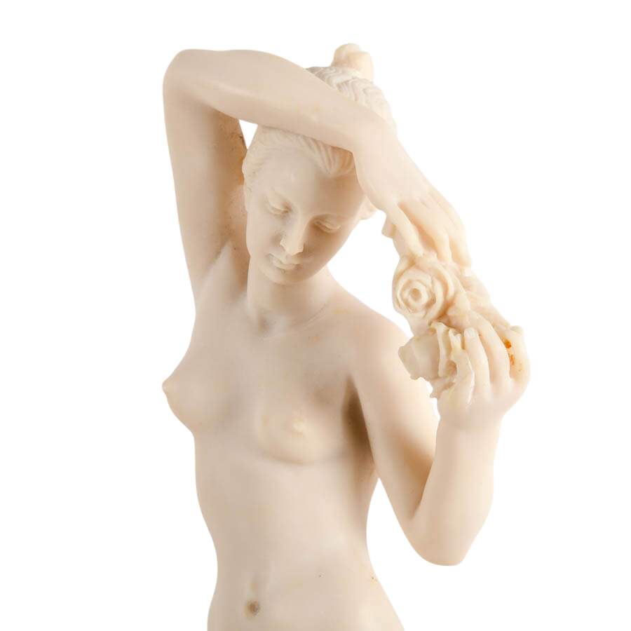 Pair of Alabaster Aphrodite Table Statues-6