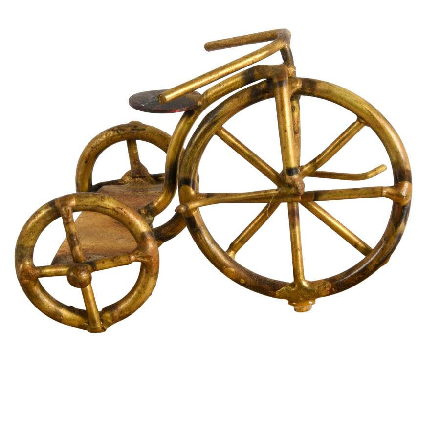 Signed DeMott Brass Tricycle Sculpture-8