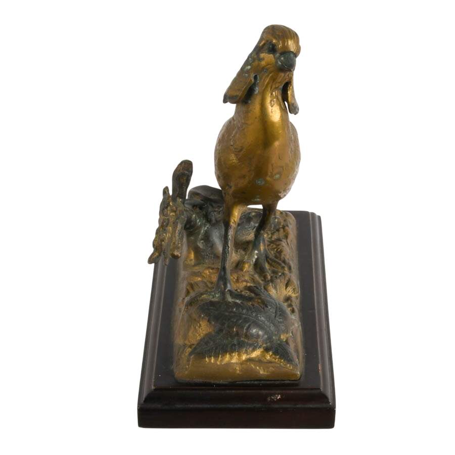 Bronze Pheasant Sculpture on Base After Alfred Dubucand-4