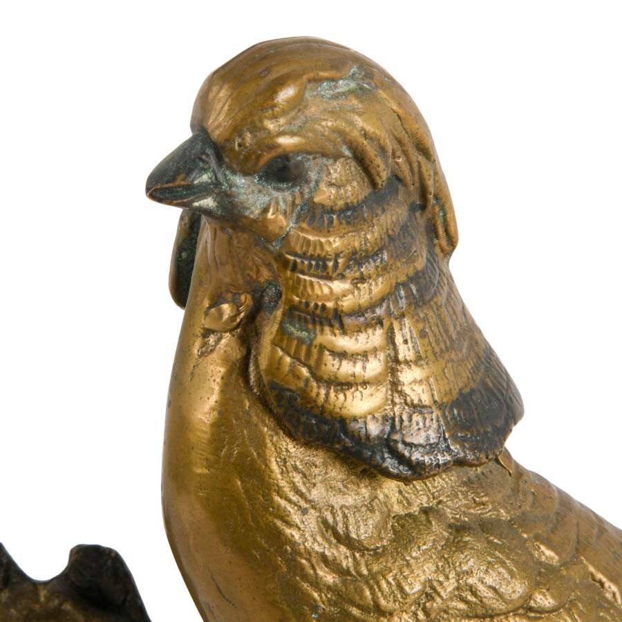 Bronze Pheasant Sculpture on Base After Alfred Dubucand-3