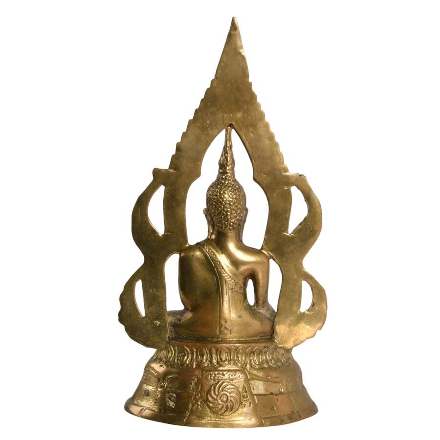 Antique Brass Phra Buddha Chinnarat Statue-7