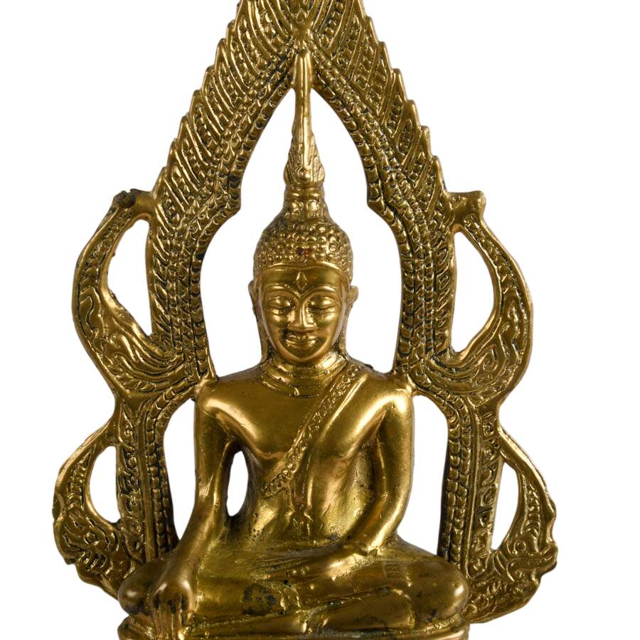 Antique Brass Phra Buddha Chinnarat Statue-3