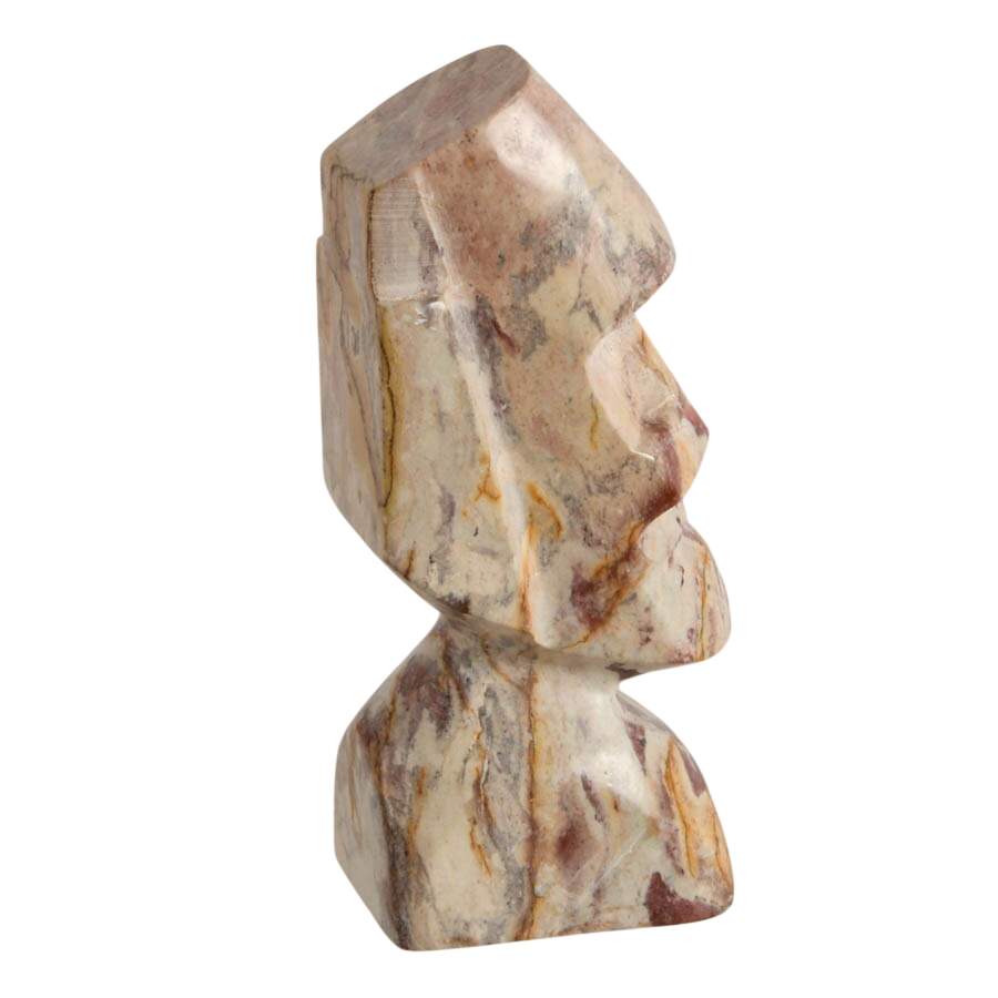 Easter Island-Style Pink Marble Statue-5