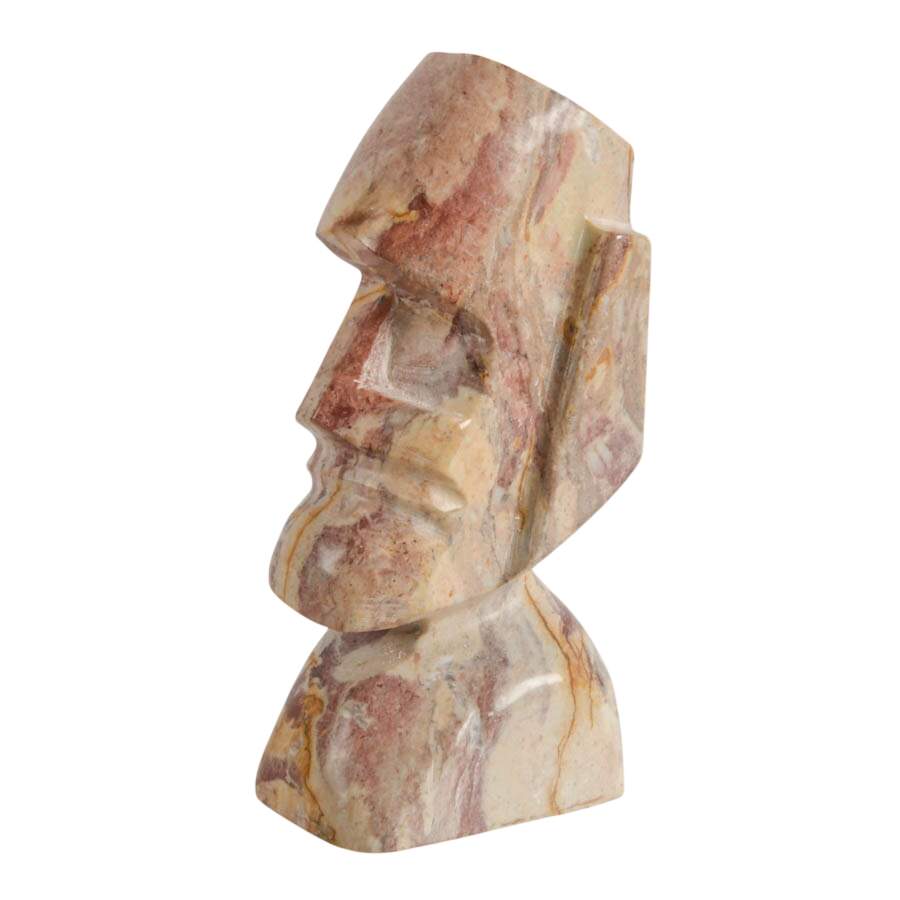Easter Island-Style Pink Marble Statue-2