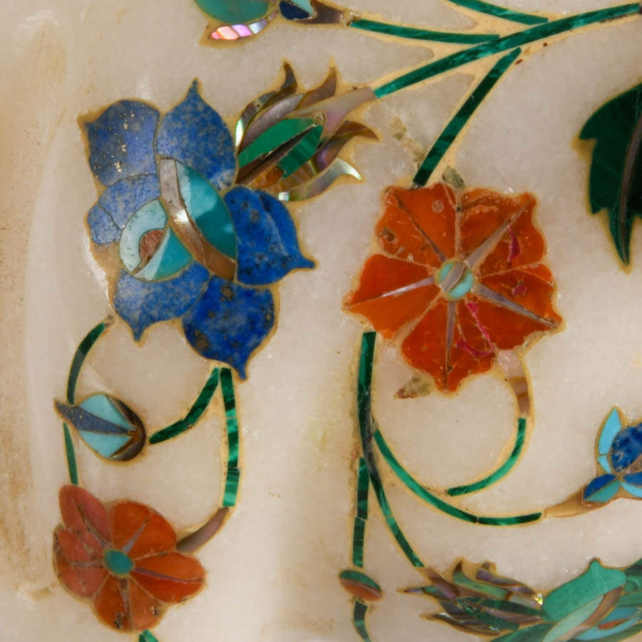 Signed Indian Stone Inlaid Elephant-6