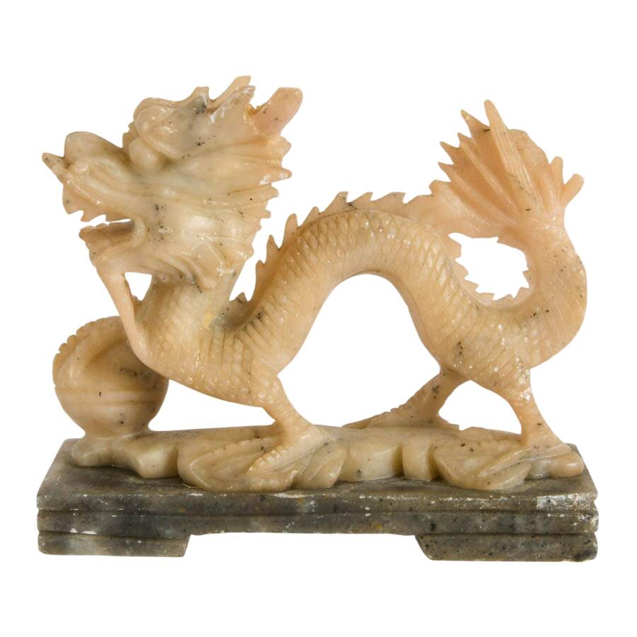 Chinese Hand-Carved Soapstone Dragon-1