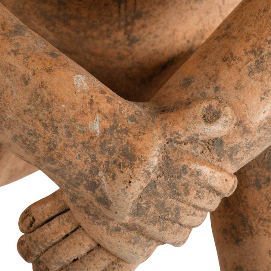 Mesoamerican-Style Seated Pottery Figure-4