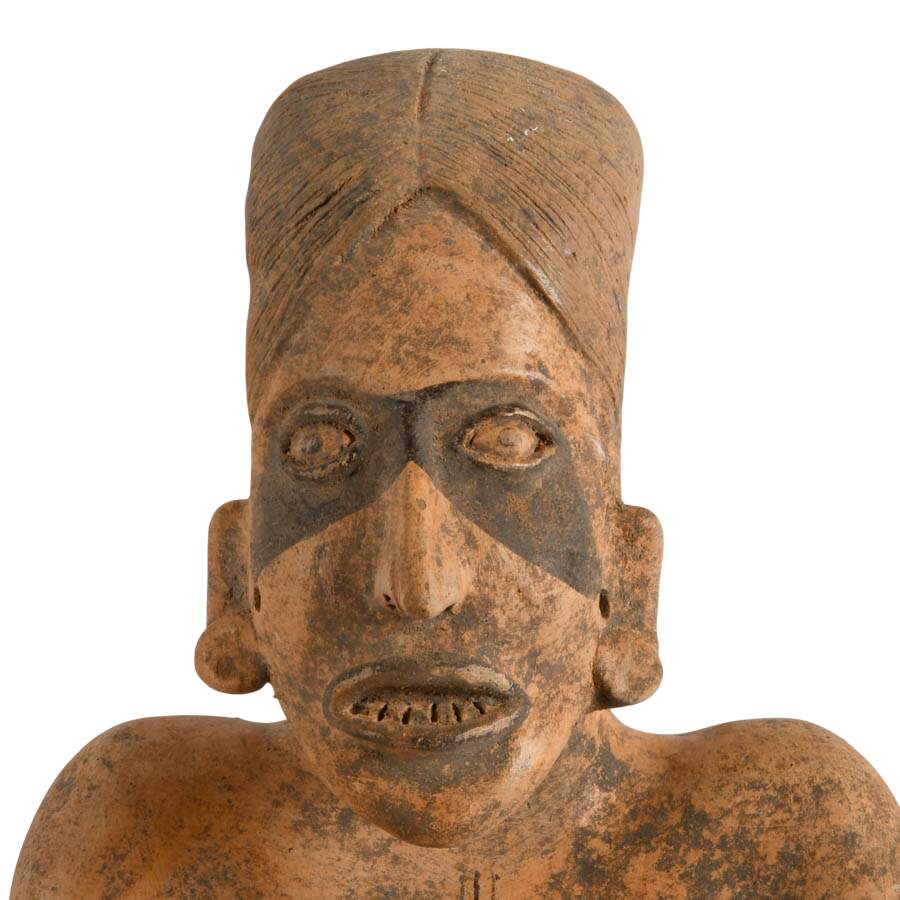 Mesoamerican-Style Seated Pottery Figure-2