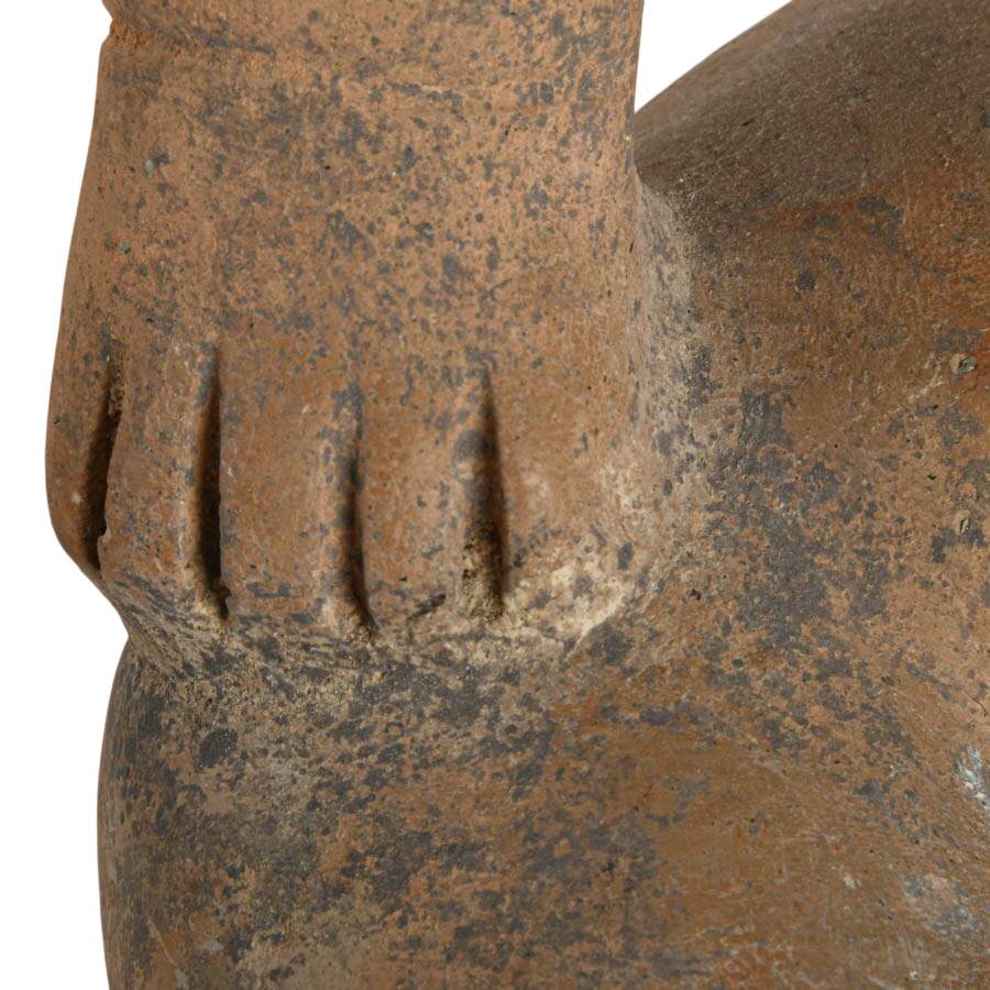 Olmec-Style Mexican Seated Pottery Figure-3