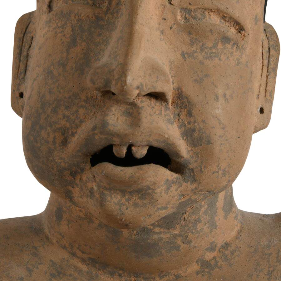 Olmec-Style Mexican Seated Pottery Figure-2