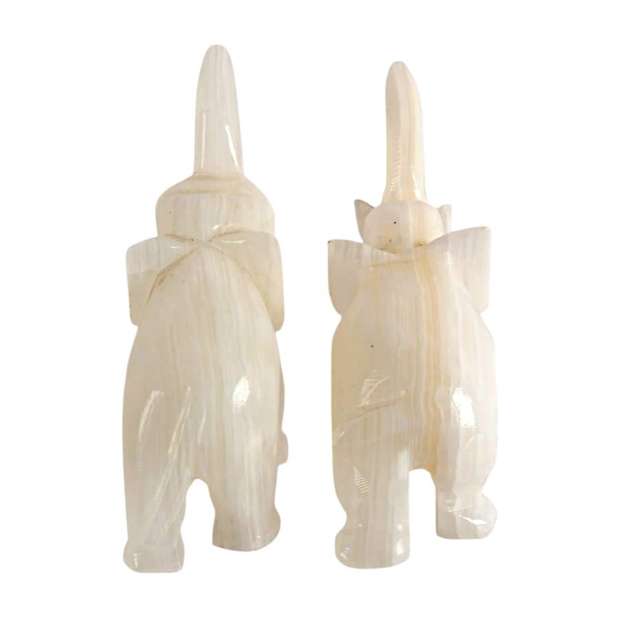 Herd of Light-Colored Stone Elephants-13
