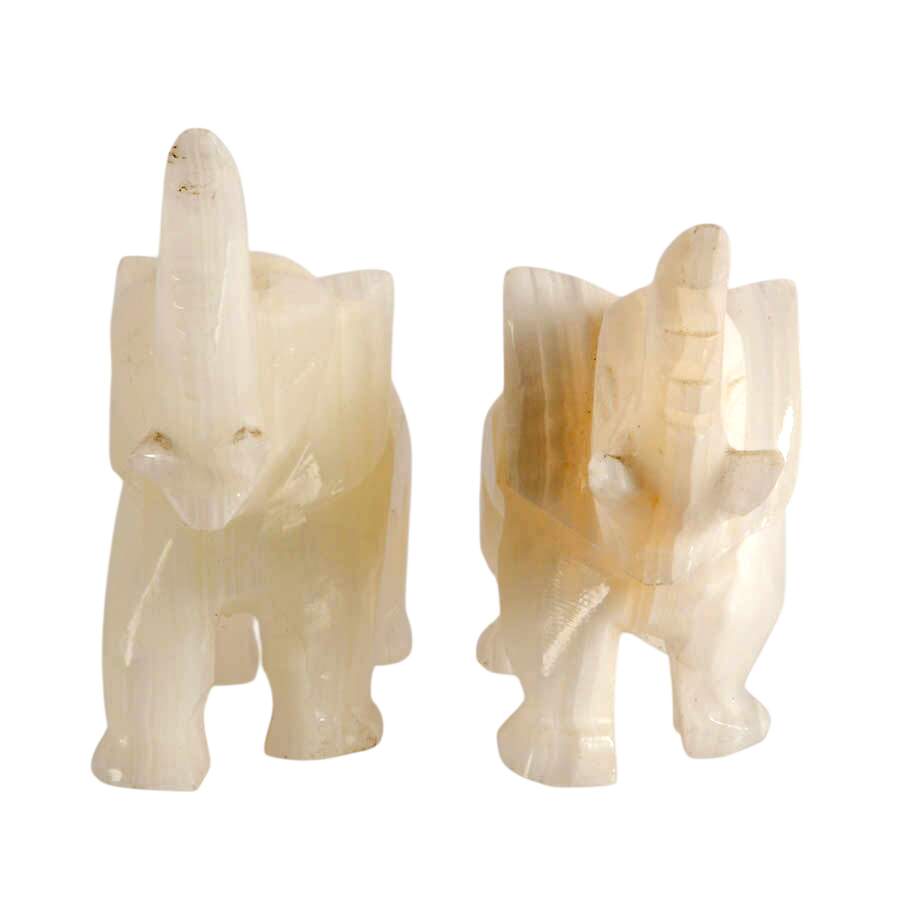 Herd of Light-Colored Stone Elephants-12