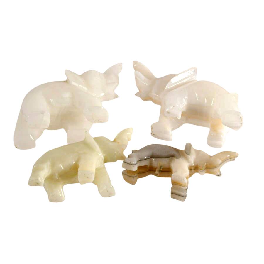 Herd of Light-Colored Stone Elephants-9