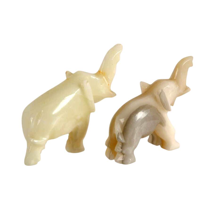 Herd of Light-Colored Stone Elephants-8