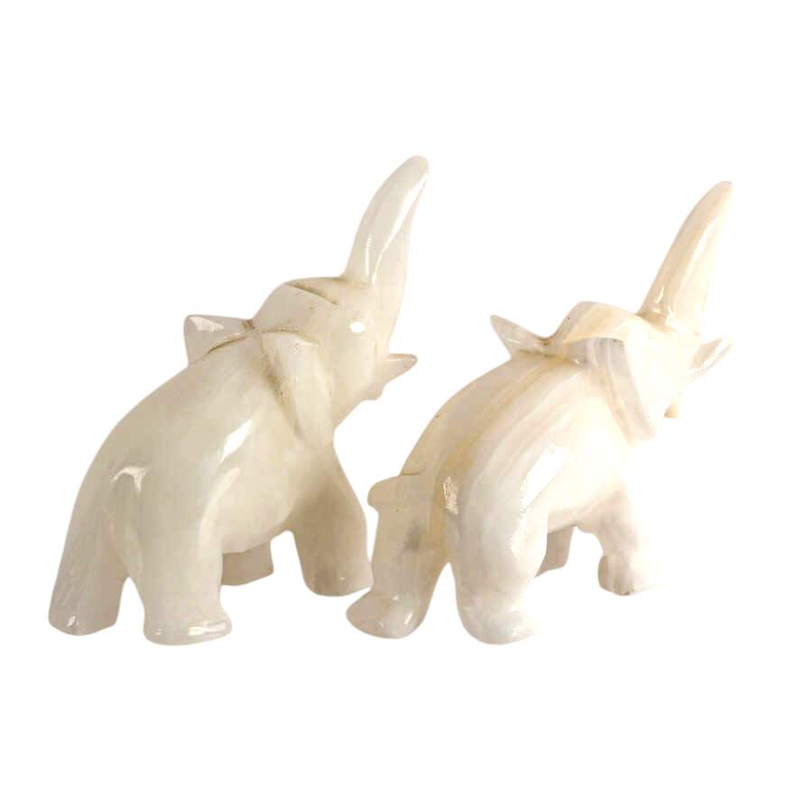Herd of Light-Colored Stone Elephants-5