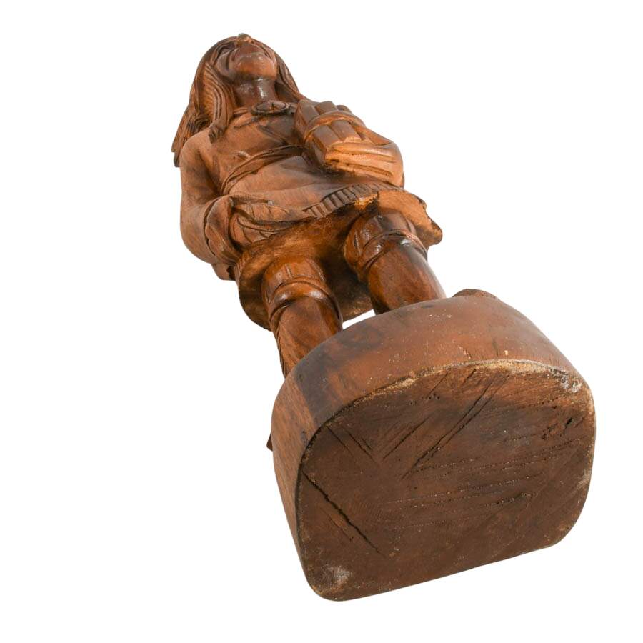 Carved Wood Native American Chief Figure-9
