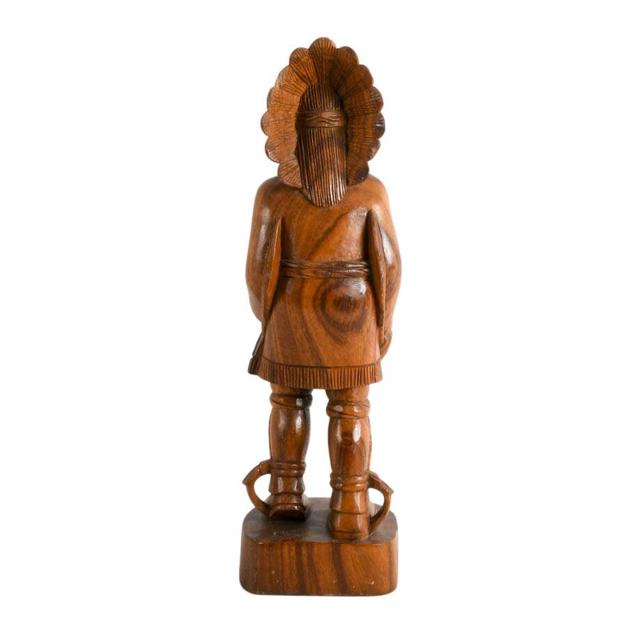 Carved Wood Native American Chief Figure-7