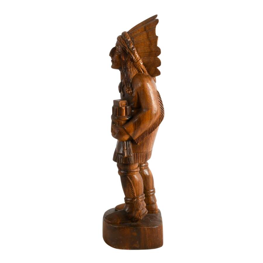 Carved Wood Native American Chief Figure-6