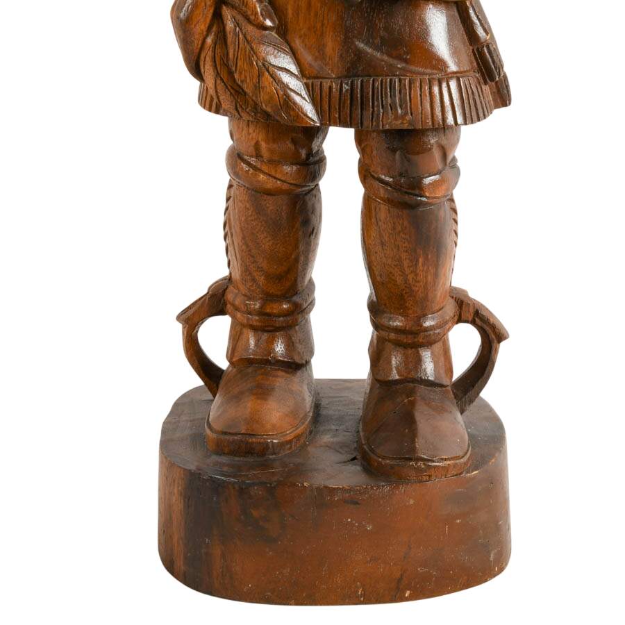 Carved Wood Native American Chief Figure-4