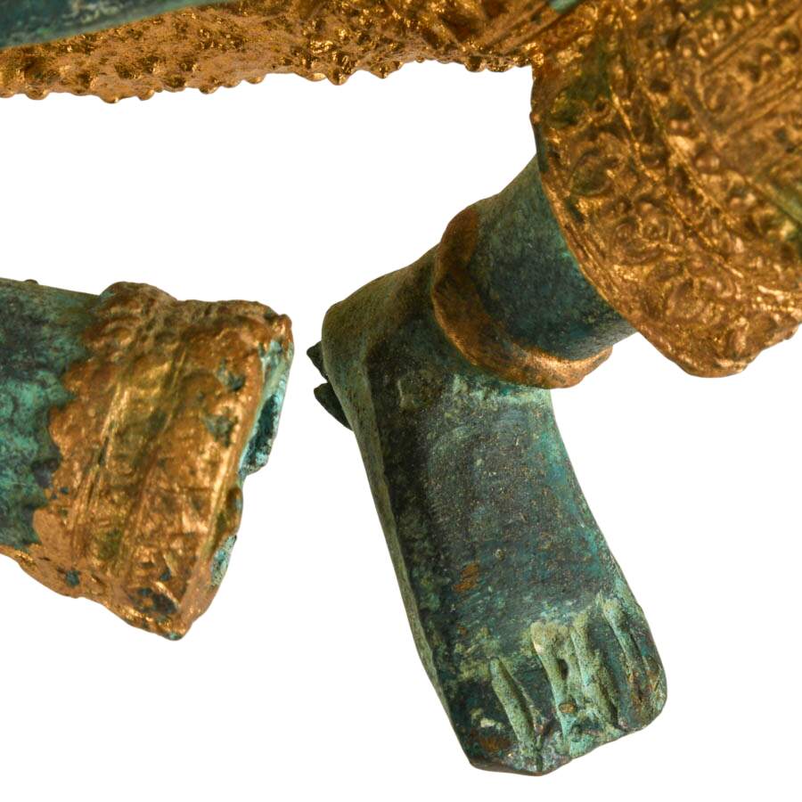 Trio of Thai Bronze Teppanom and Deities Statues-7