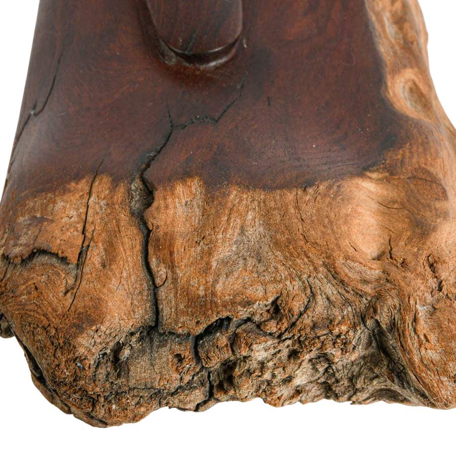 Signed Redwood Driftwood Hand-Carved Minimalist Duck Sculpture-8