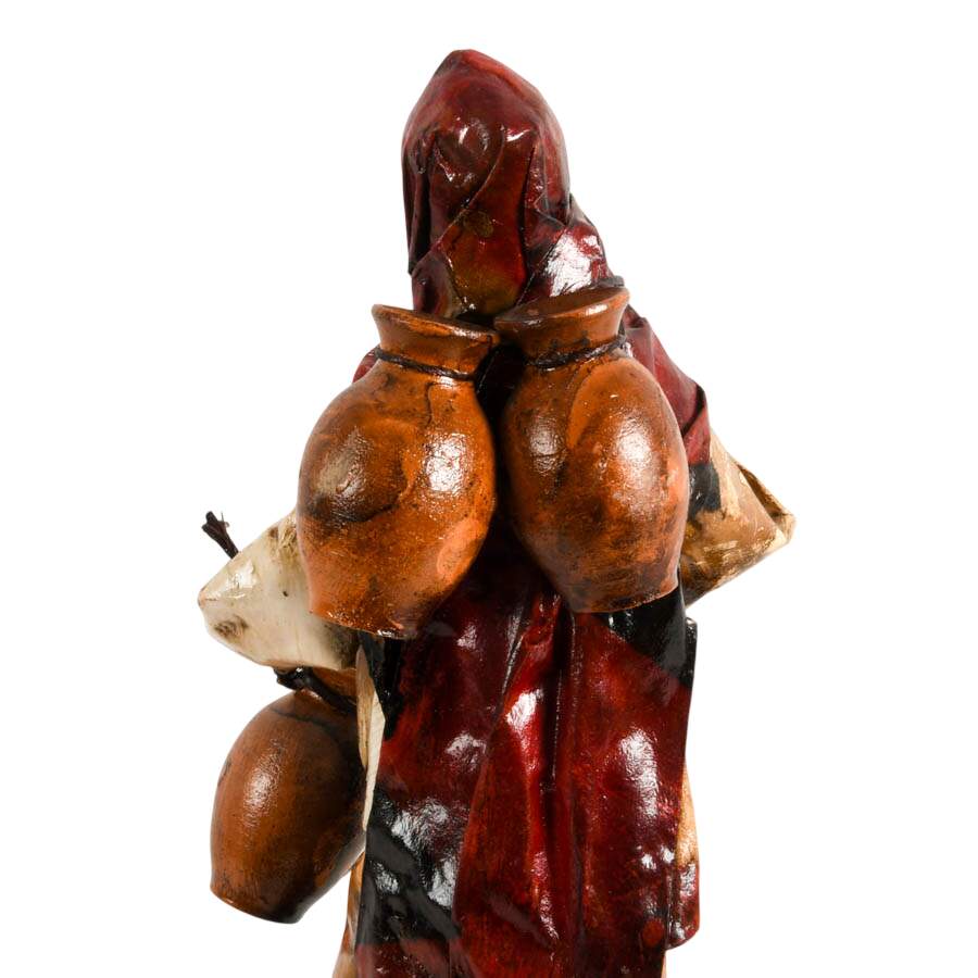 Pair of Mexican Folk Items: Papier-mâché Lady and Xoloitzcuintli Pottery-7