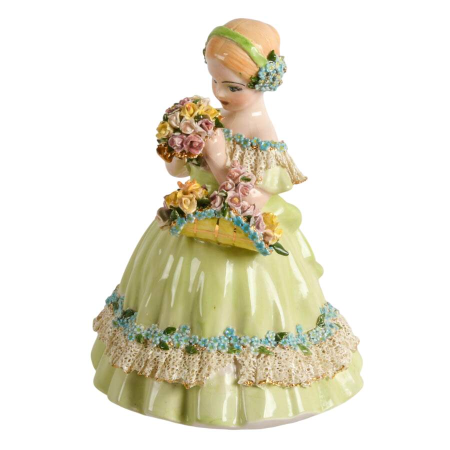 Signed Hand-Painted Christmas 1955 Claire & Louise Porcelain Figurine-5