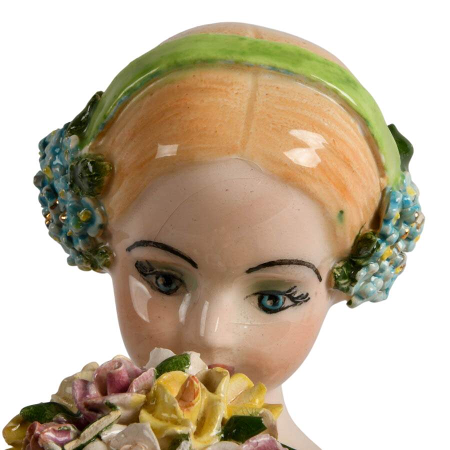 Signed Hand-Painted Christmas 1955 Claire & Louise Porcelain Figurine-4
