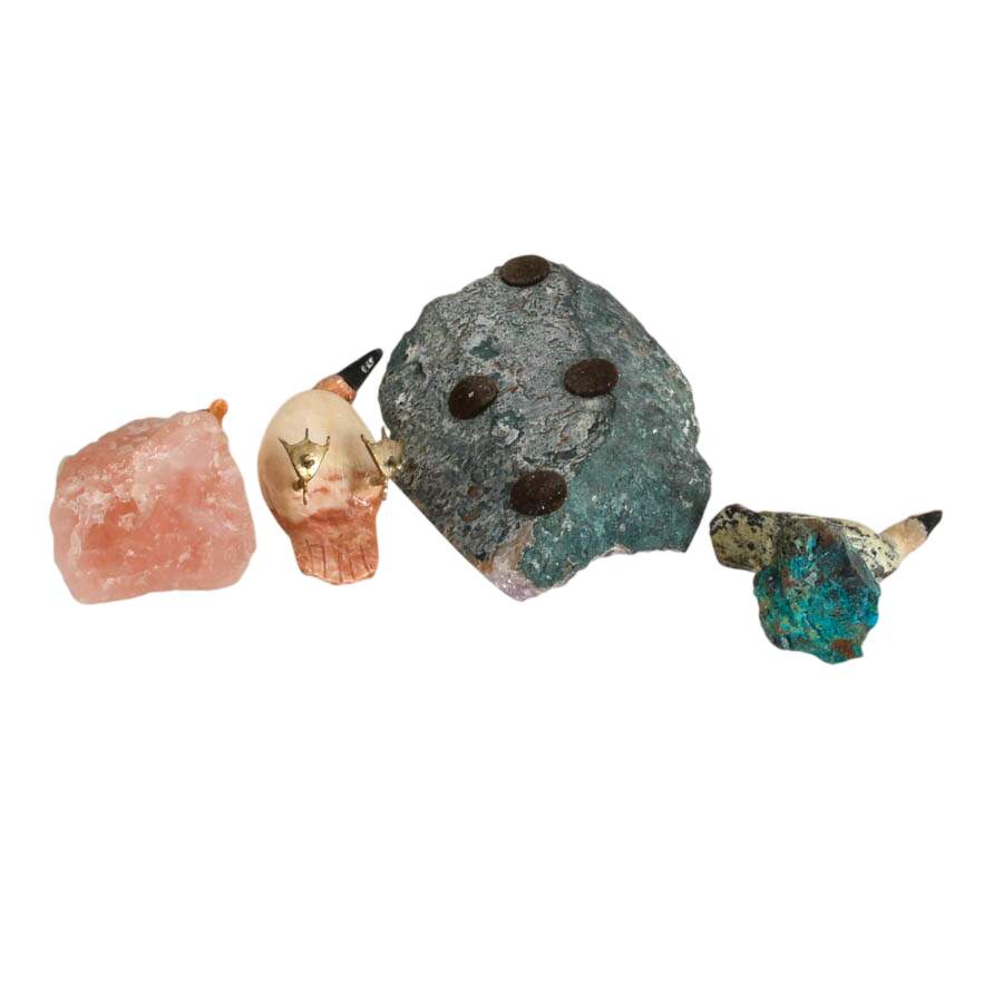 Flock of Three Carved Gemstone Ducks-8