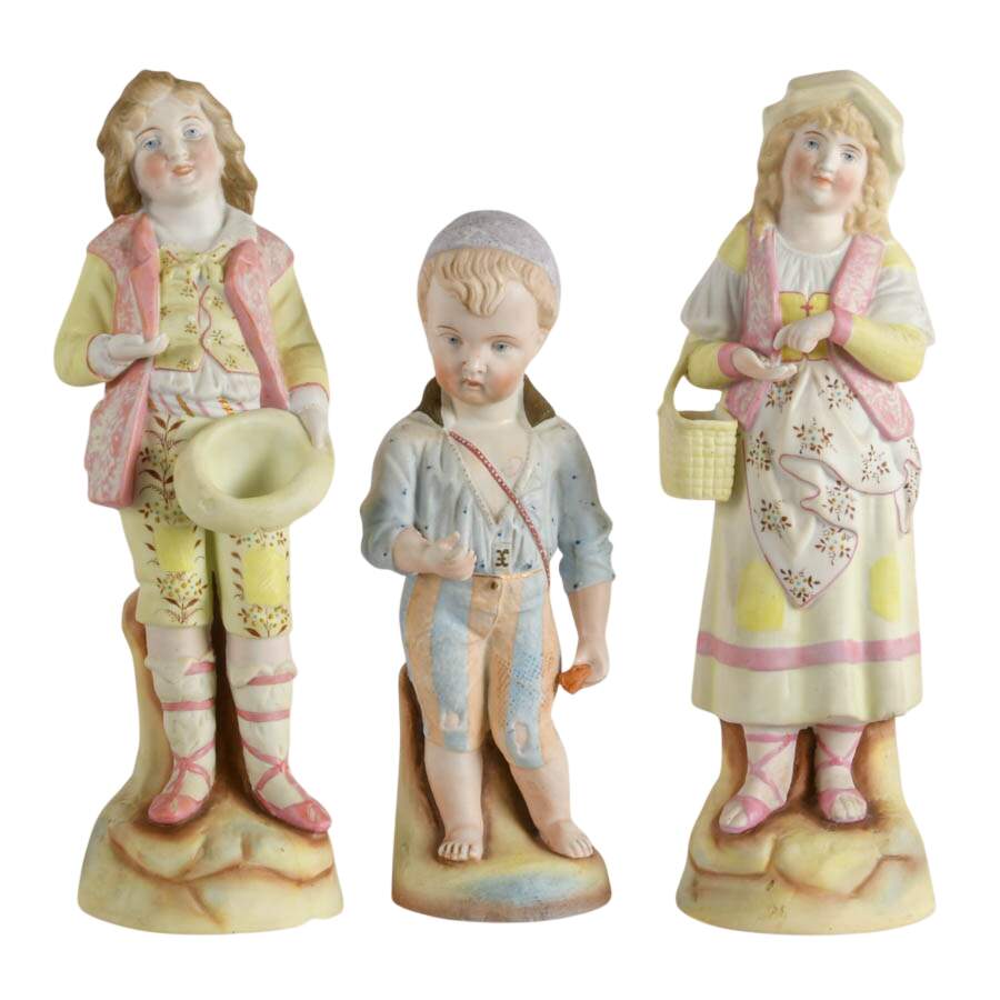 Three-Piece German Family Bisque Figures Set-1
