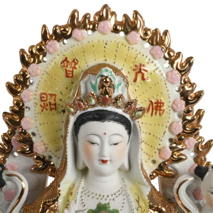 Hand-Painted Porcelain Guanyin Altar Piece-6