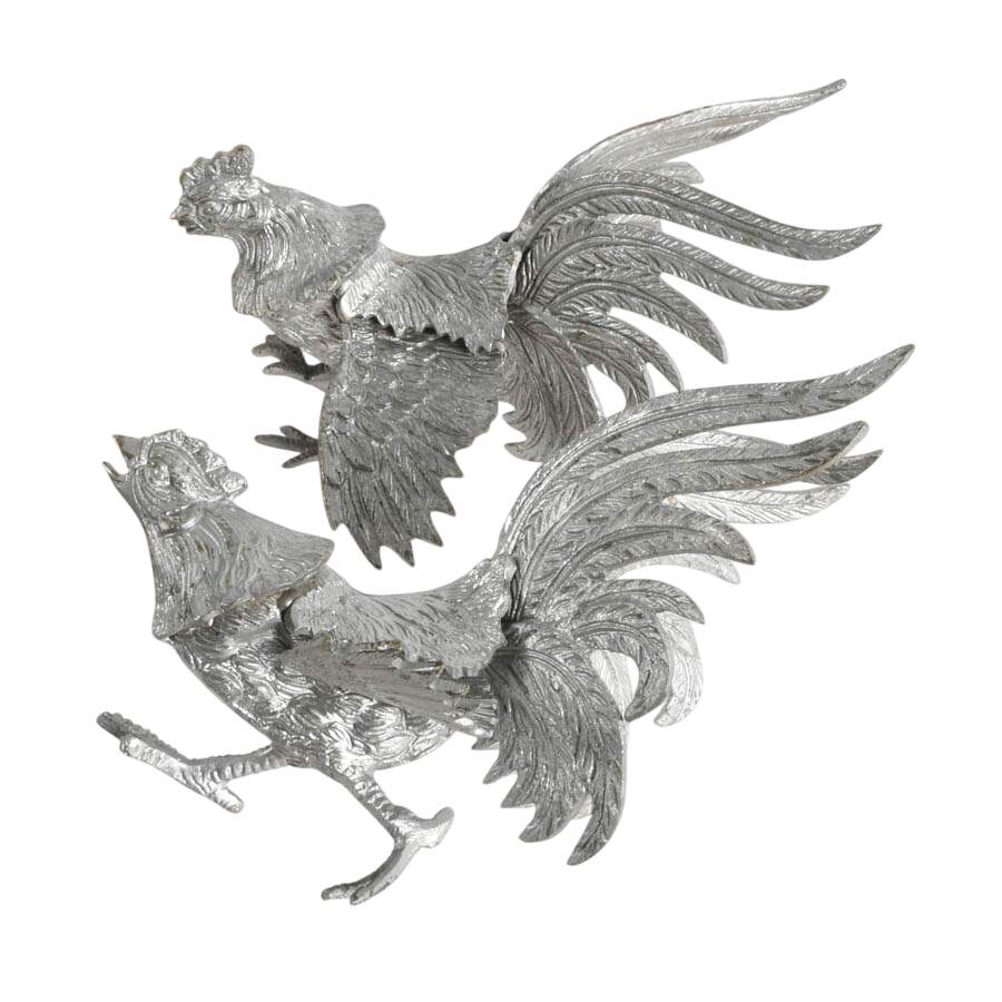 Pair of Cast Iron Fighting Roosters-4