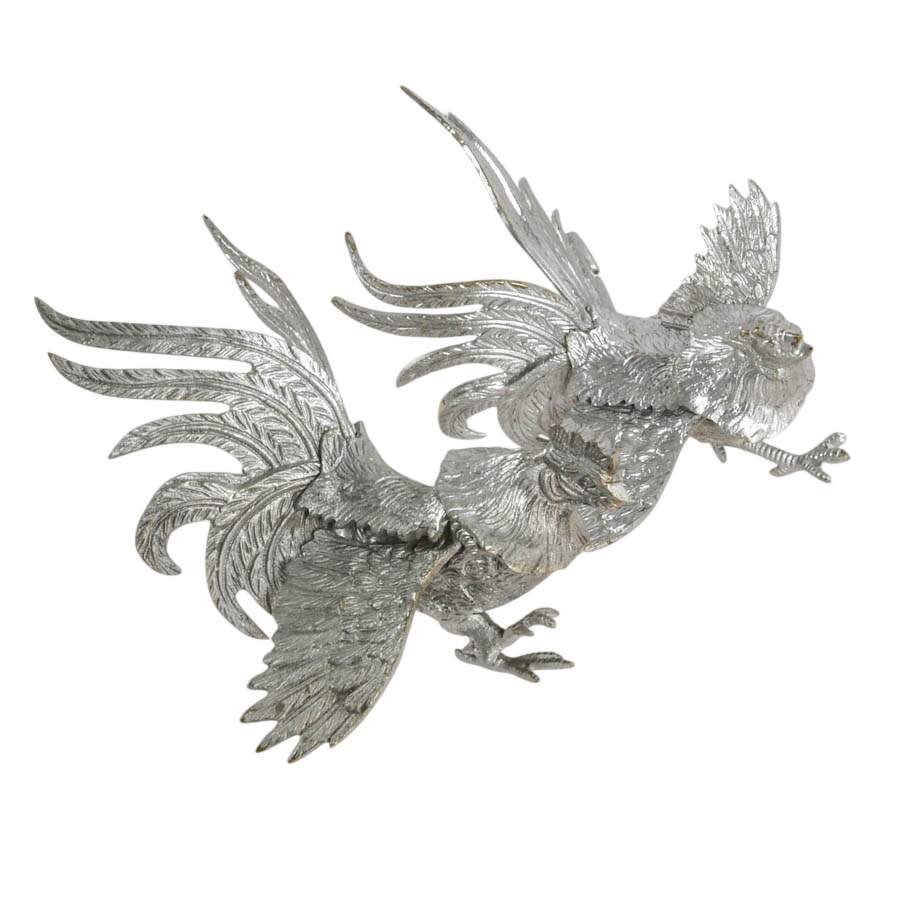 Pair of Cast Iron Fighting Roosters-2