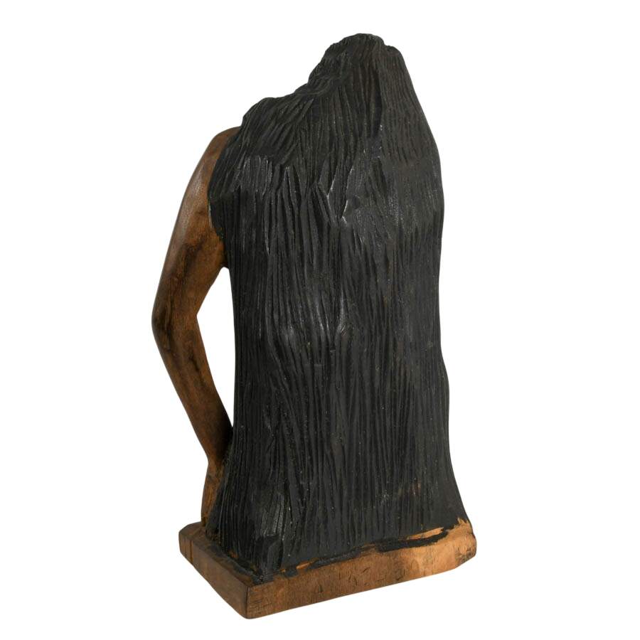 Hand-Carved Exotic Wood Southeast Asia Signed Nude Statue-5